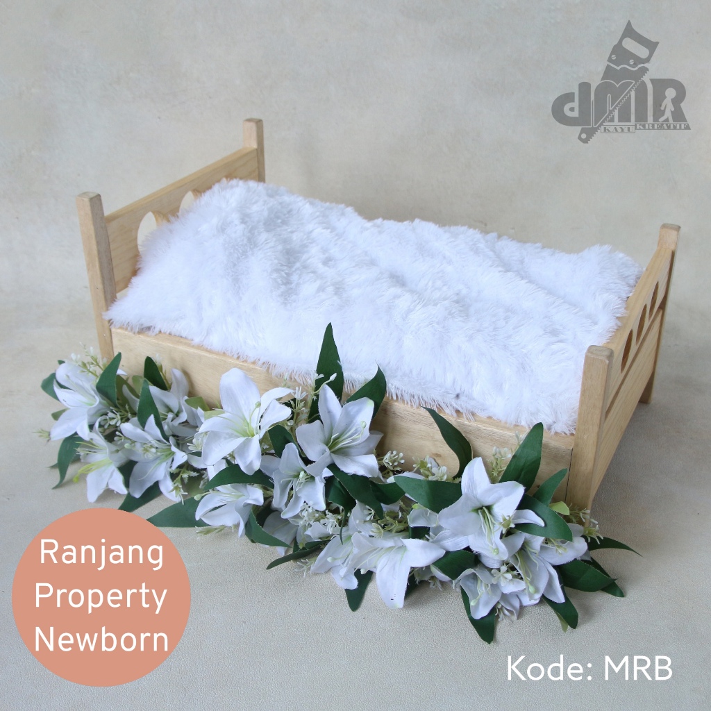 Ranjang Kasur Bed Tempat Tidur Bayi Mini Kayu Newborn Baby Props Property Properti Dekorasi Foto Bay