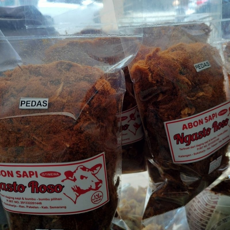 

abon sapi ngasto roso, cantumkan, mau manis ato pedas