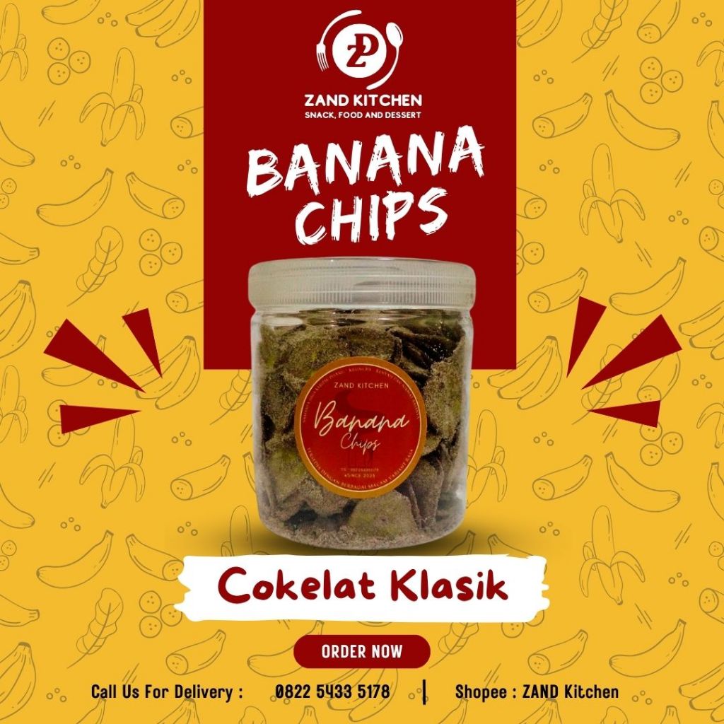 

Banana Chips - Rasa Cokelat Klasik| Keripik Pisang by ZAND Kitchen