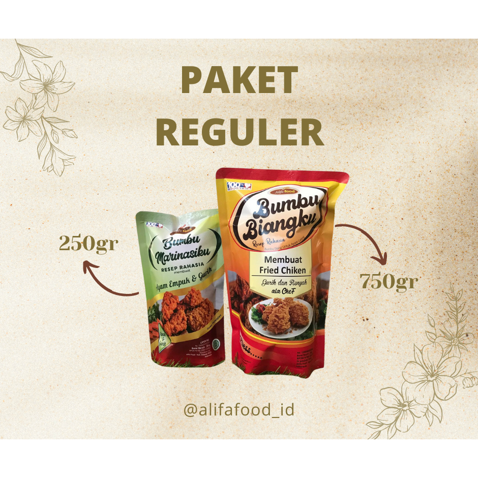 

ALIFA FOOD - Bumbu Biang dan Marinasi Reguler, Bumbu Fried Chicken, Bumbu Crispy, 750gr & 250gr