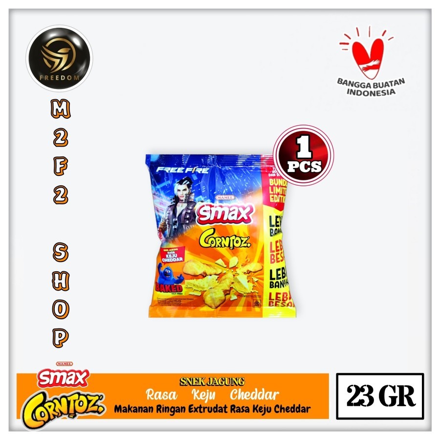 Mamee Snack Corntoz Camilan Rasa Keju Cheddar Sachet - 23 gr (Kemasan Satuan)