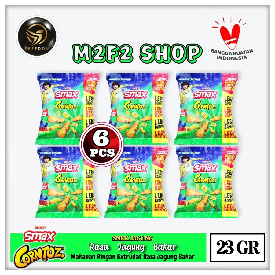 Mamee Snack Corntoz Camilan Rasa Jagung Bakar Sachet - 23 gr (Kemasan 6 Pcs)