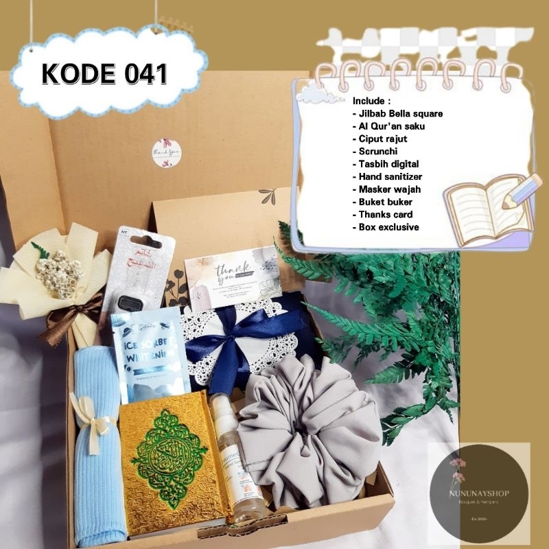 ♡Bella 041♡ GIFT BOX HAMPERS KADO CEWE PAKET JILBAB SEGI EMPAT BELLA SQUARE TERMURAH KEKINIAN GIFT K