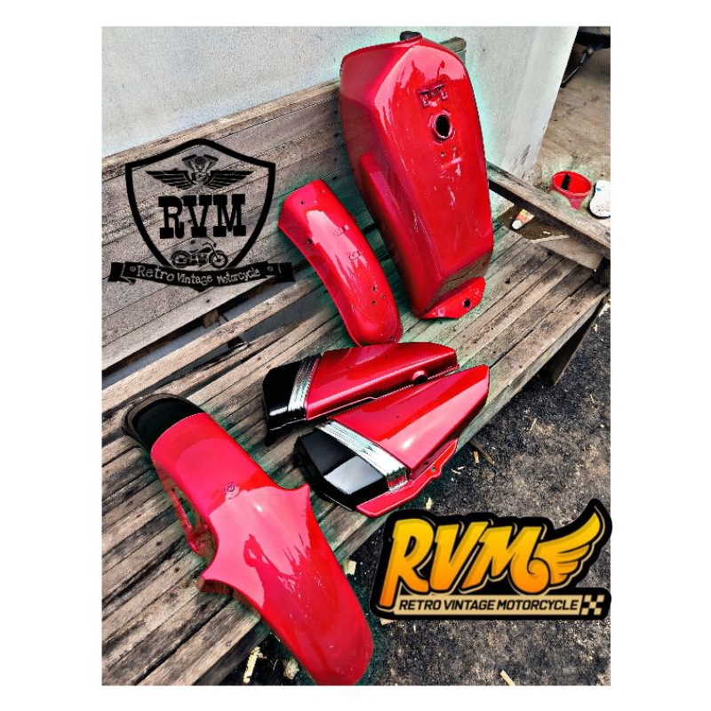 Body set Yamaha RX king merah marun box aki list crom clear air paket RX RX-King spakbor depan rx