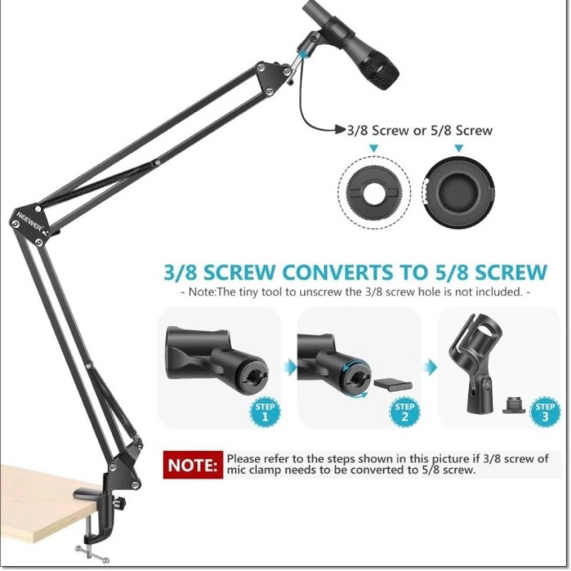 Arm Stand Suspensi Mikrofon Stand mic Jepit Meja Stand Lipat Suspension Microphone