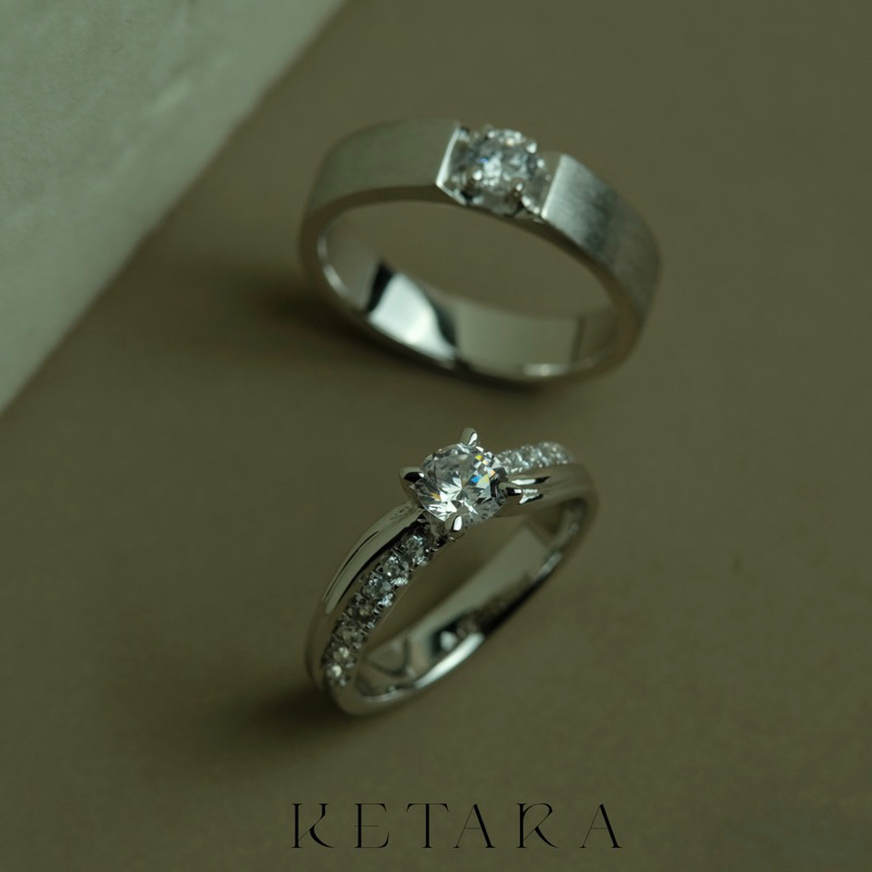 Cincin Kawin Tunangan Cincin Tunangan Cincin Couple Perak Silver Ketara Jewelry