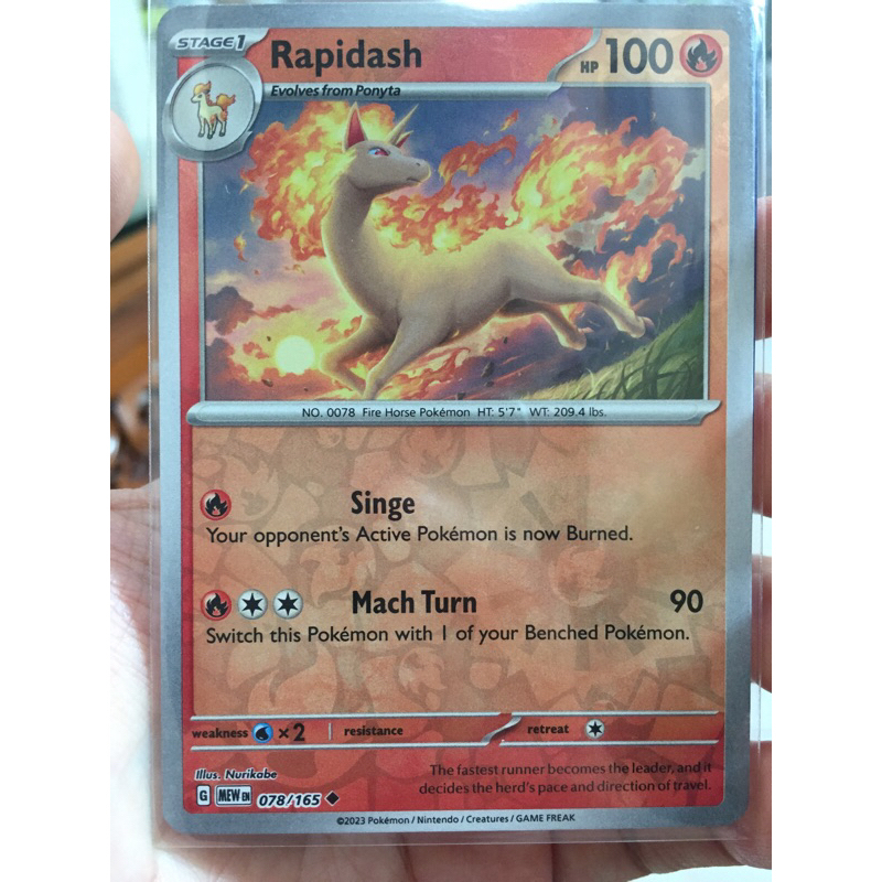 KARTU POKEMON RAPIDASH REVERSE HOLO ENGLISH