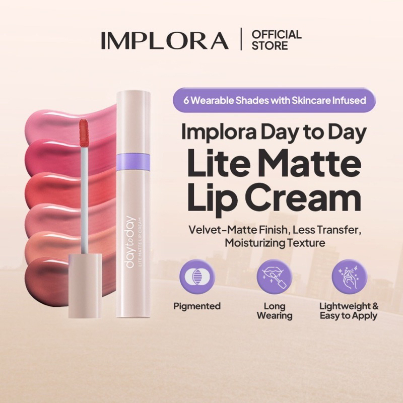 [RAbeauty_lampung] Implora Day To Day Series Lite Matte Lip Cream Implora Implora Day To Day Series 