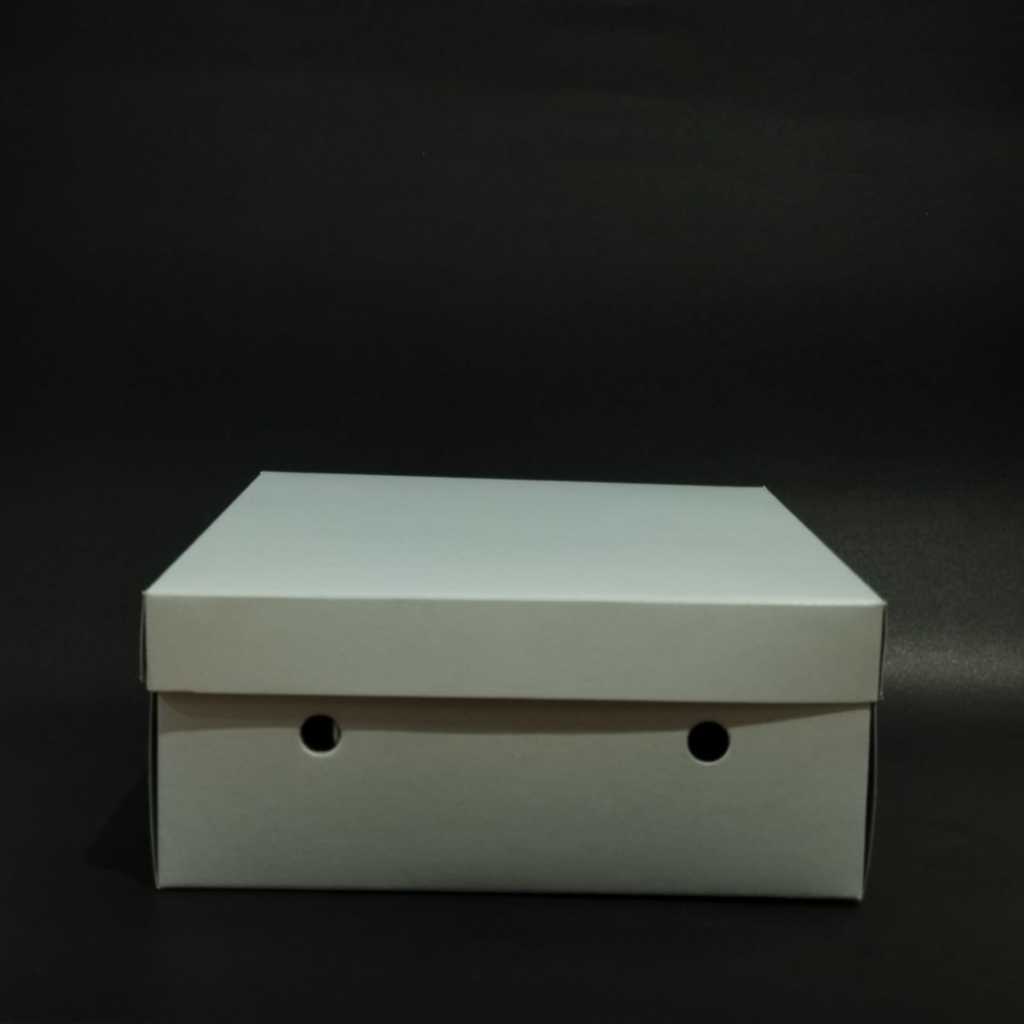 kotak nasi berkat putih polos /kotak bungkus makanan 18x18/16x16