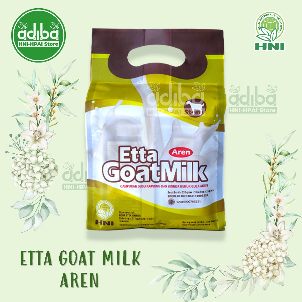 

EGM Etta Goat Milk Aren 10 Sachet Susu Kambing Ettawa Murni | Susu Bubuk Kambing Etawa Original HNI HPAI