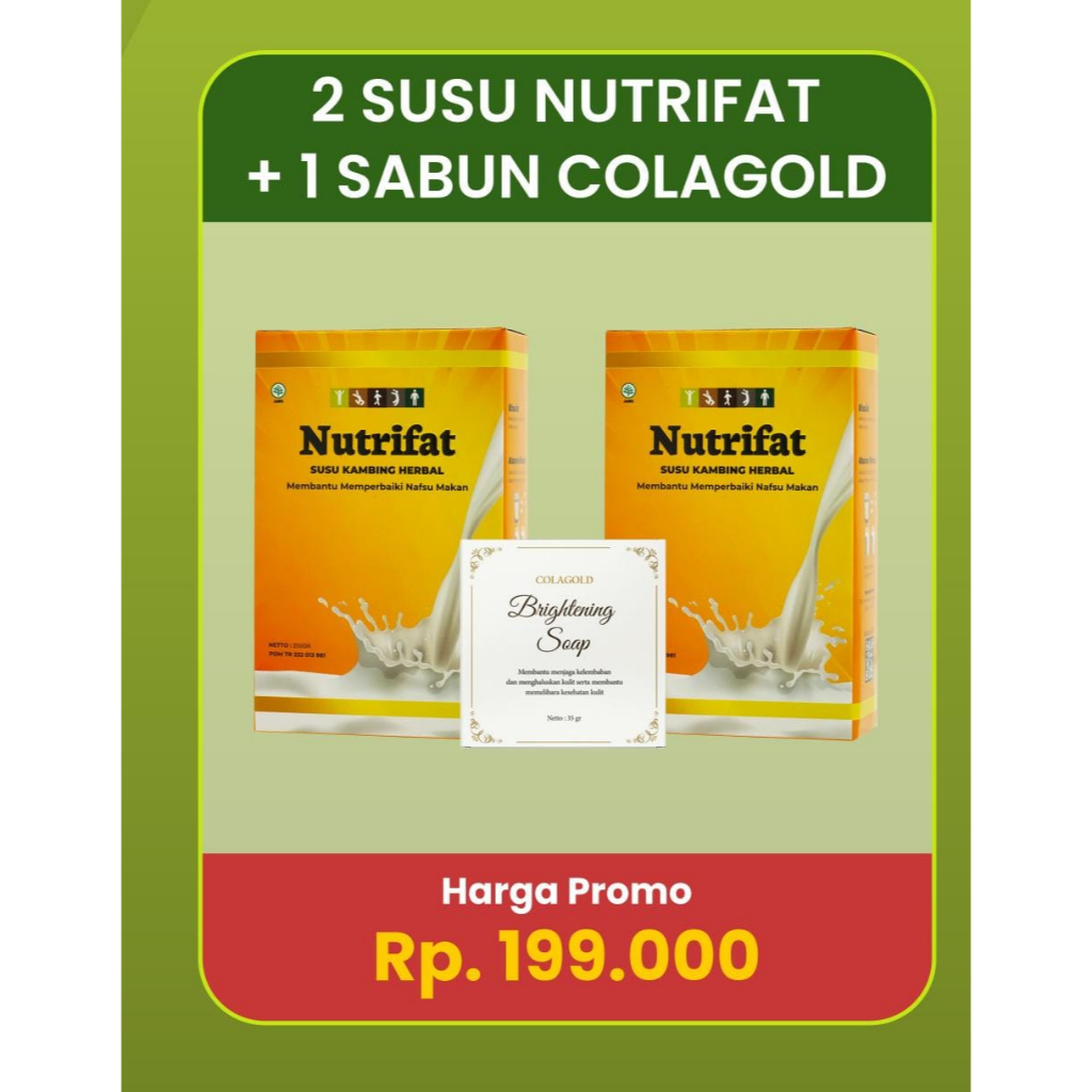 

[BUNDLE HEMAT] 2 Susu Kamibing Nutrifat + 1 Sabun Colagold Original BPOM Nutrifat Penggemuk Badan Original Nutrifat Penggemuk Badan Original Nutrifat Gemuk Sehat Nutrifat Penggemuk Badan Nutrifat Obat Gemuk