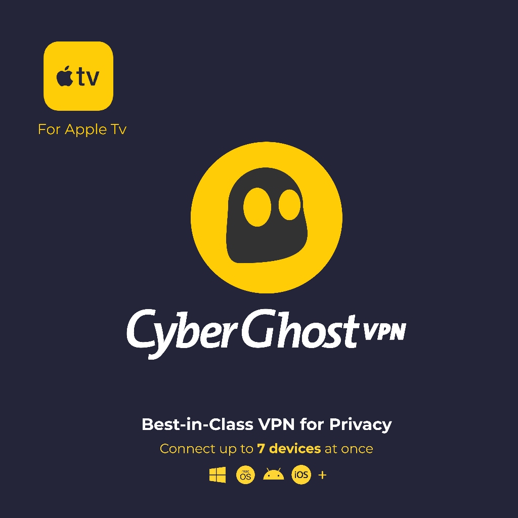 For Apple TV Software CyberGhost VPN Original 7 Device 1 Year