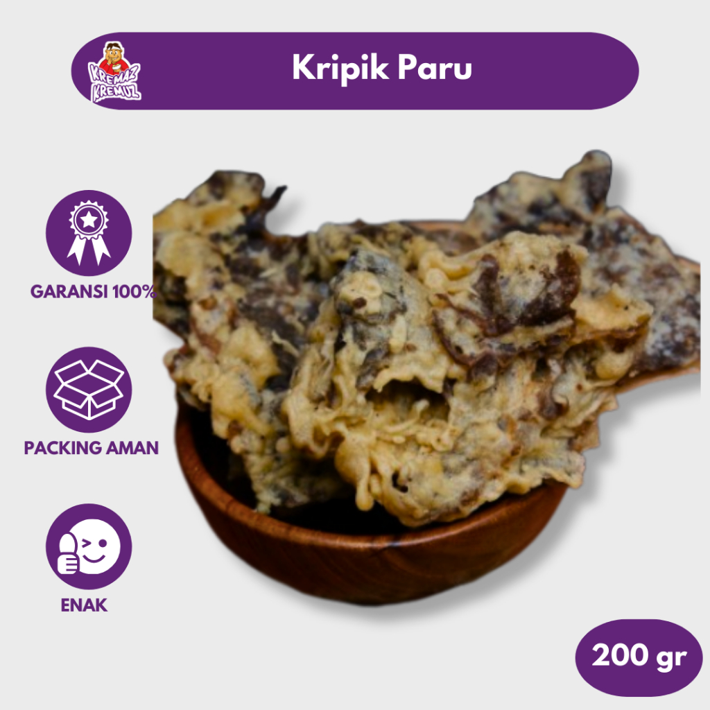 

KRIPIK PARU / KERIPIK PARU SAPI ENAK GURIH RENYAH 200gr