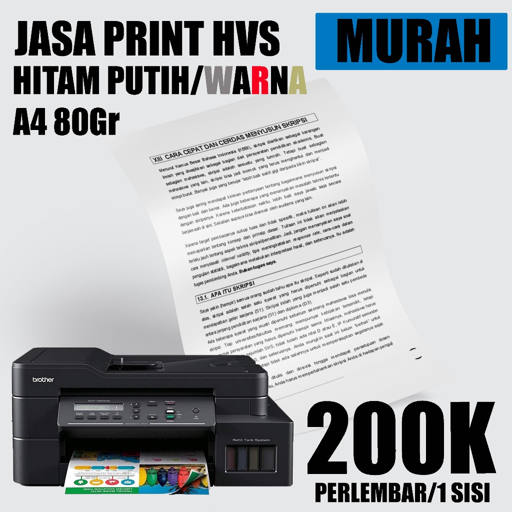 

JASA PRINT HVS A4 80Gr