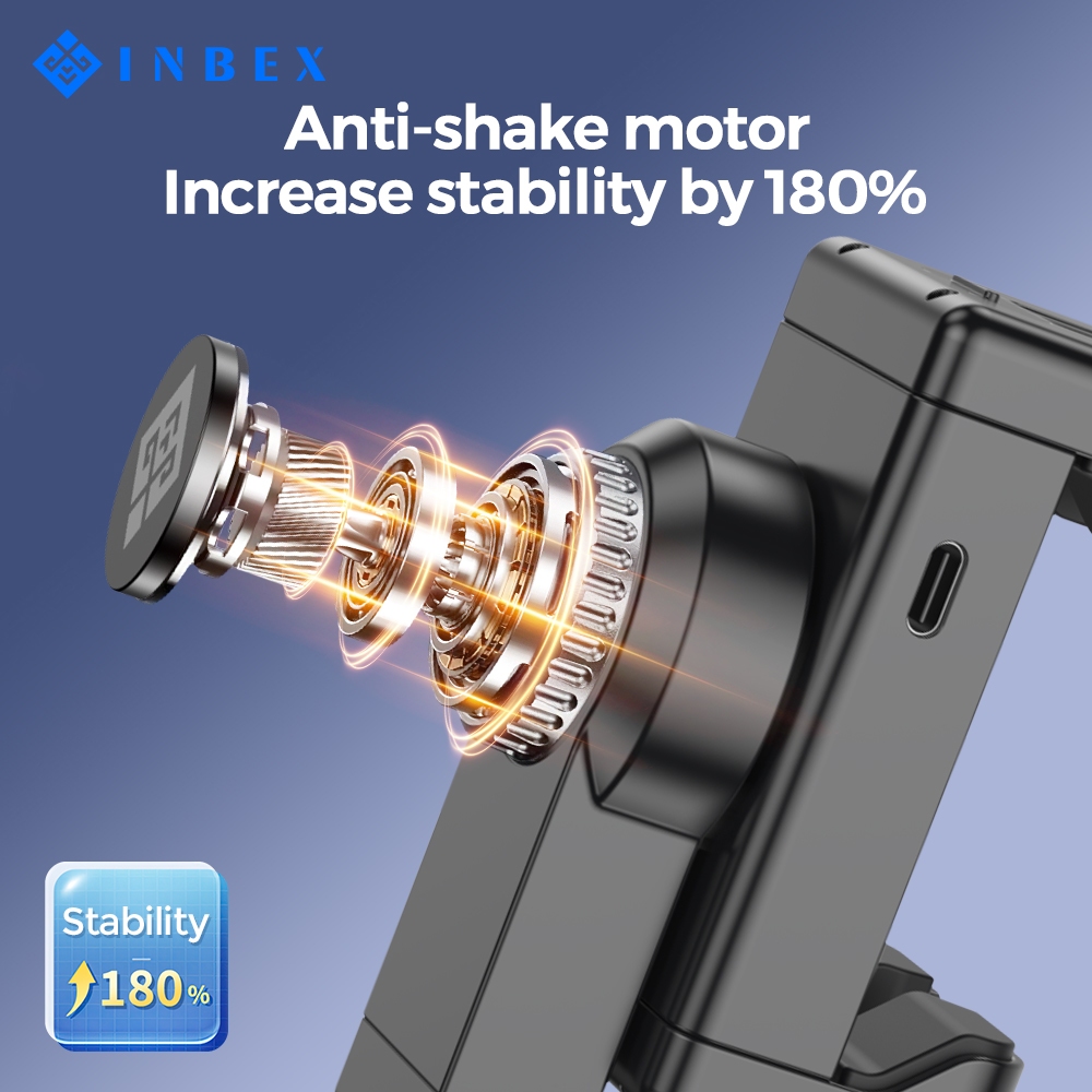 INBEX M1/M2 Gimbal Stabilizer Handphone AI Face Tracking No need APP 153cm Tongsis tripod multifunctional Stabilizer-8