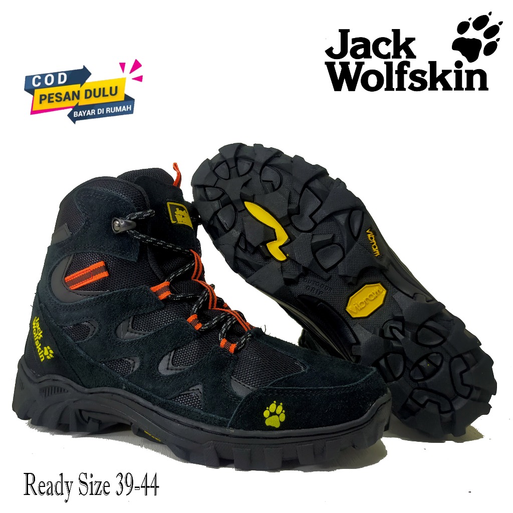 Sepatu Outdoor Pria Jack Wolfskin Sepatu Hiking Pria Wanita JackWolfskin Sepatu Olahraga Mendaki Gun