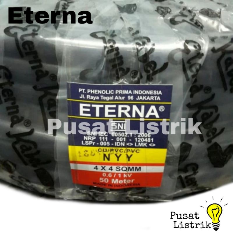 Mall Kabel Eterna NYY Kawat Tembaga 4x4mm Kabel Listrik Kawat 4x4 Harga Permeter
