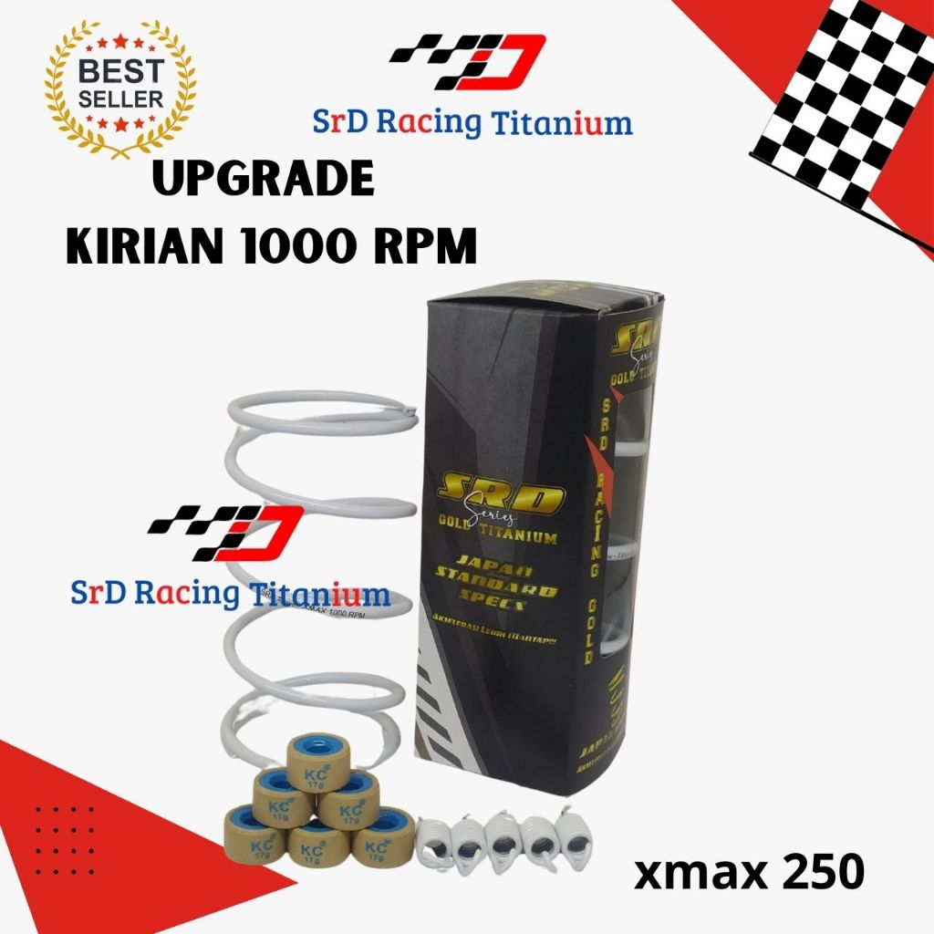 Paket upgrade kirian Xmax 250 Per cvt Racing roller dan per kampas SRD racing