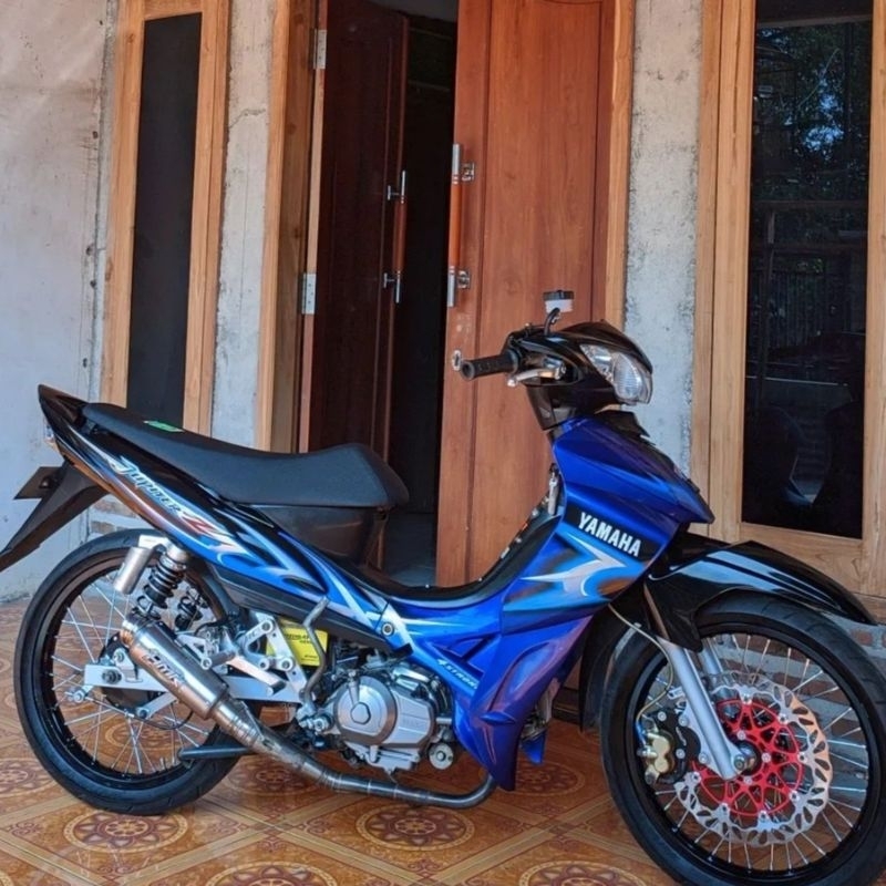 STRIPING LIS STICKER YAMAHA JUPITER Z 2006 BIRU HITAM STIKER JUPITER SPARK 115 BIRU HITAM