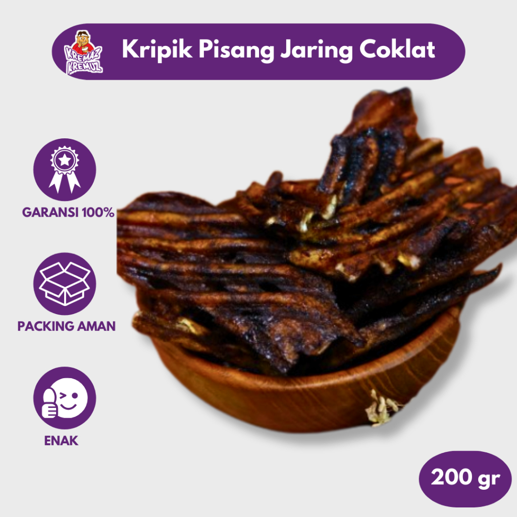 

KERIPIK PISANG COKLAT JARING MANIS CAMILAN RENYAH 200gr