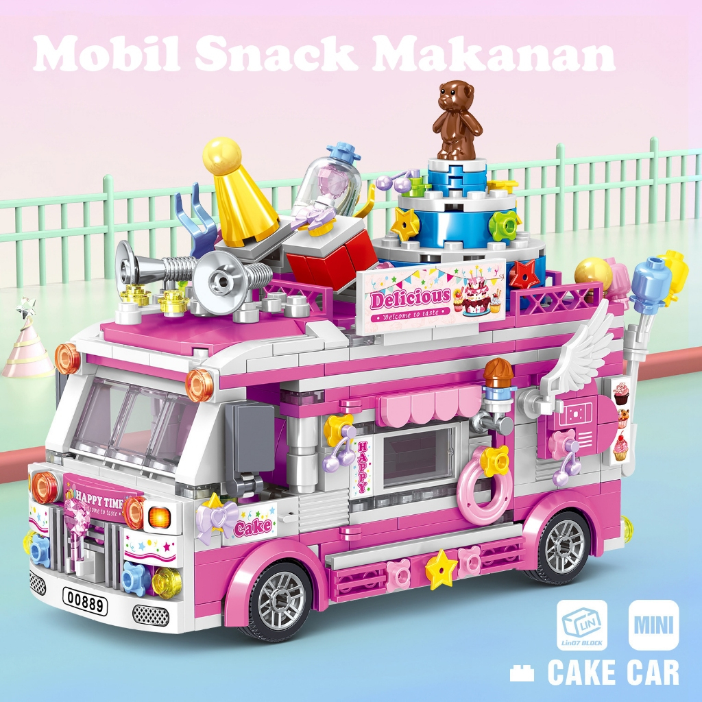 Lego Mobil Makanan Food Truck Merakit lego Makanan DIY Mobil Mobilan / Mainan Anak Merakit Lego Food