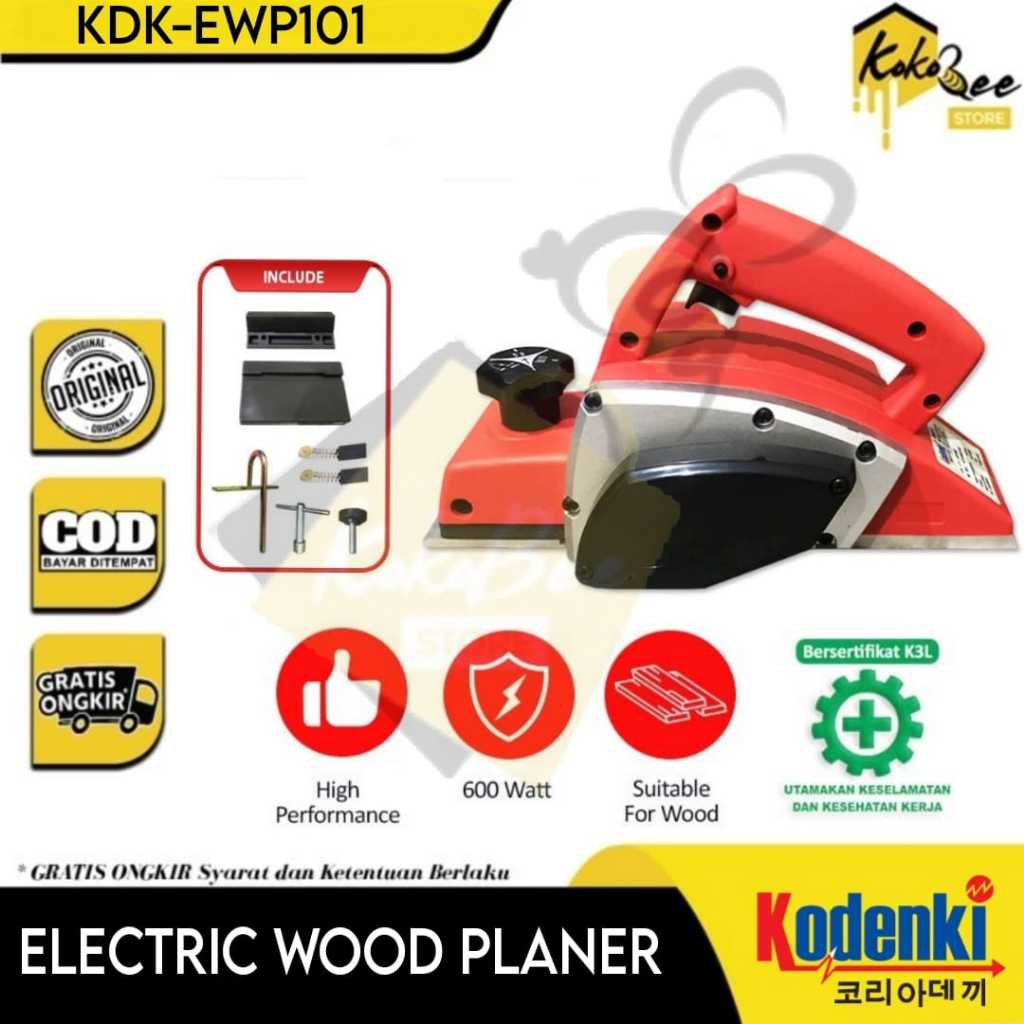 KODENKI Mesin Serut Ketam Planner Listrik Electric Planner Mesin Serut Kayu Alat Planer Pasah Sugu K