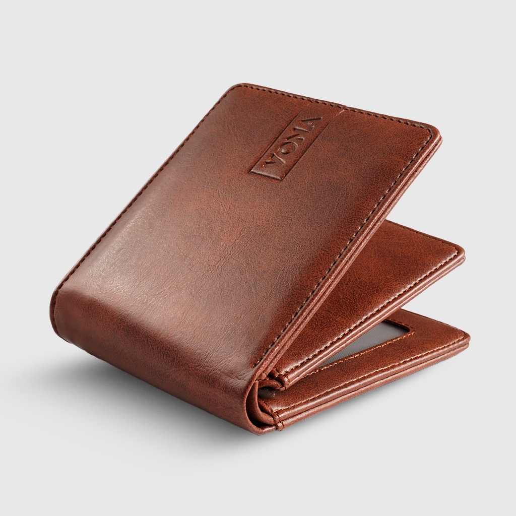 VONA Xavier Wallet - Dompet Pendek Pria Lipat Tiga Kulit PU Premium