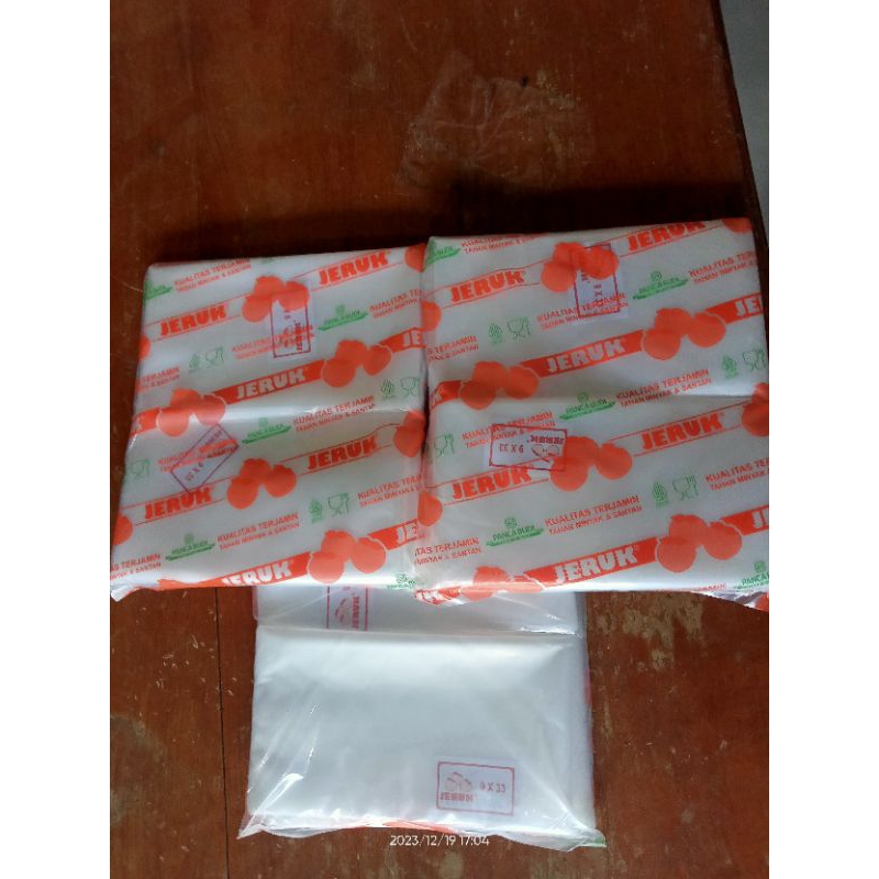 PE jeruk 9x33/ plastik es batu panjang