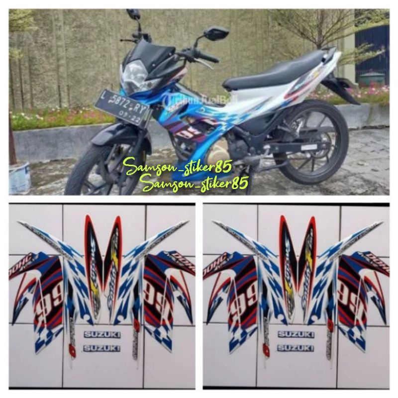 striping suzuki satria fu 150 barong 2012 putih biru berkualitas terbaik