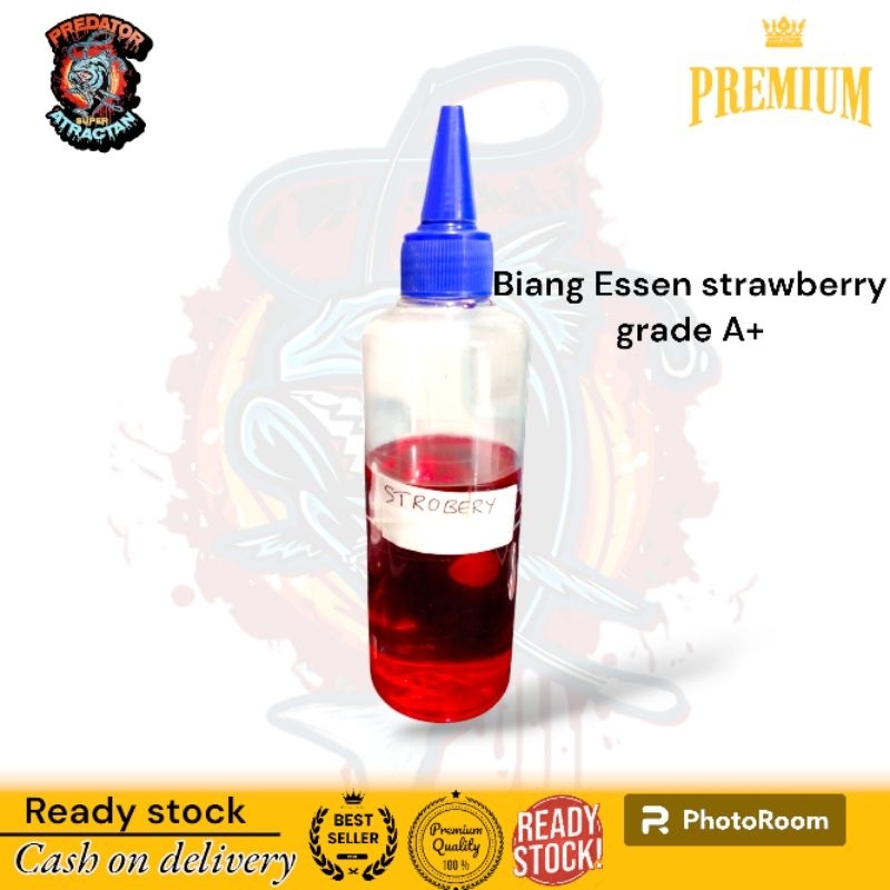 biang Essen strawberry perangsang nafsu makan ikan lele/patin/mas grade A aroma kuat