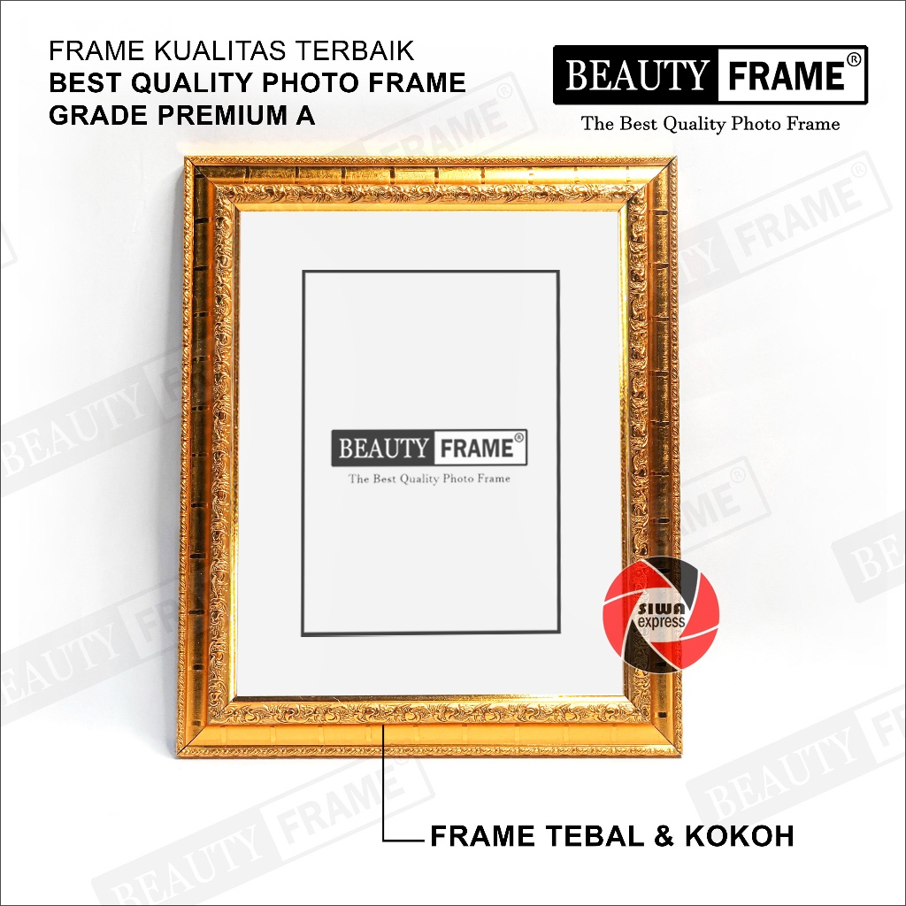 Beauty Frame 10R Motif Ukir Emas Pigura Bingkai Foto | Best Qaulity Photo Frame Gold