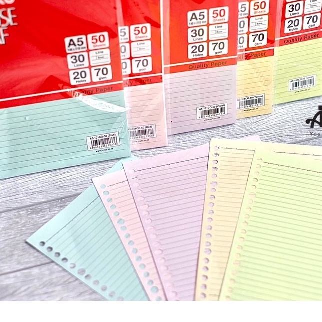 

Stok Banyak Loose Leaf A5 Warna