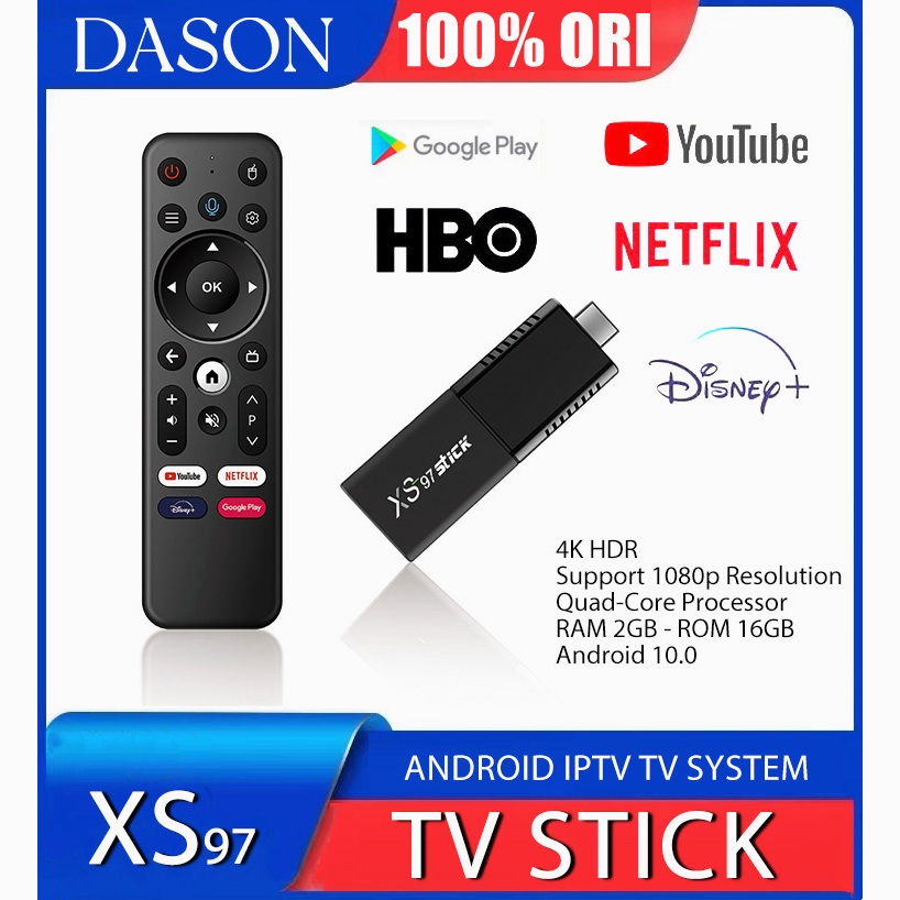 4K HDR Android TV Stick xs97 Android Smart TV Global Version Pre-downloaded Unlocked IPTV Smart WIFI
