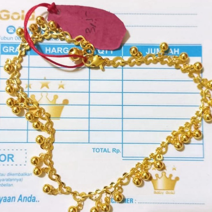 gelang kaki india emas asli dapat surat dari toko