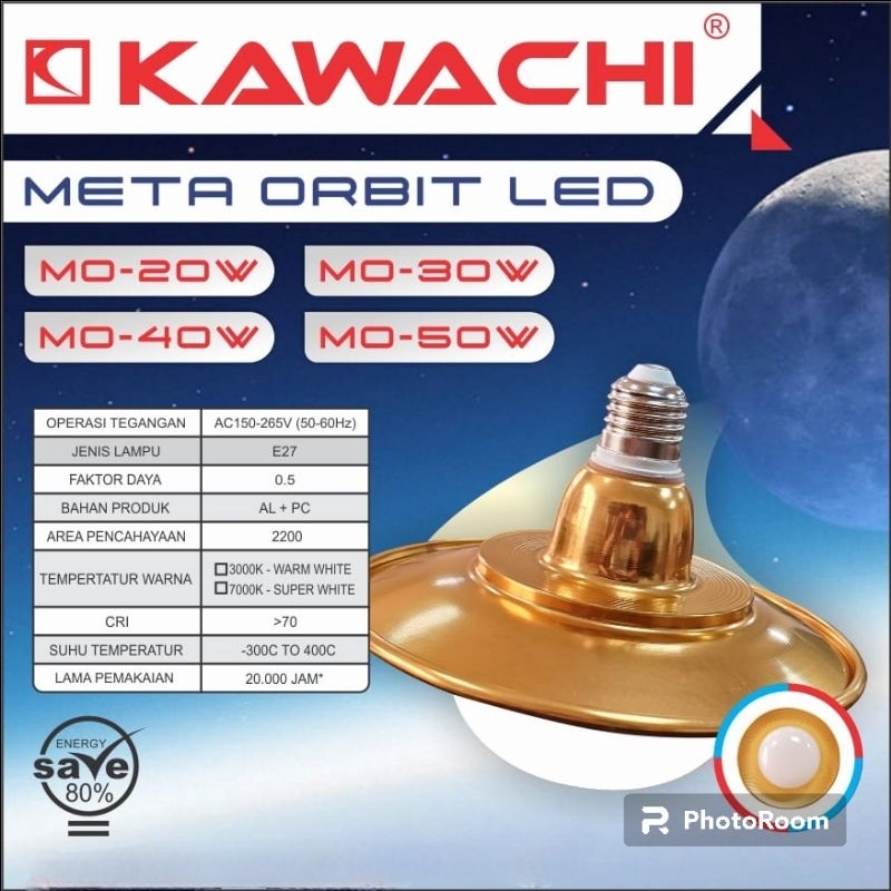BOLA LAMPU META ORBIT LED / UFO / KAWACHI / 20W 30W 40W