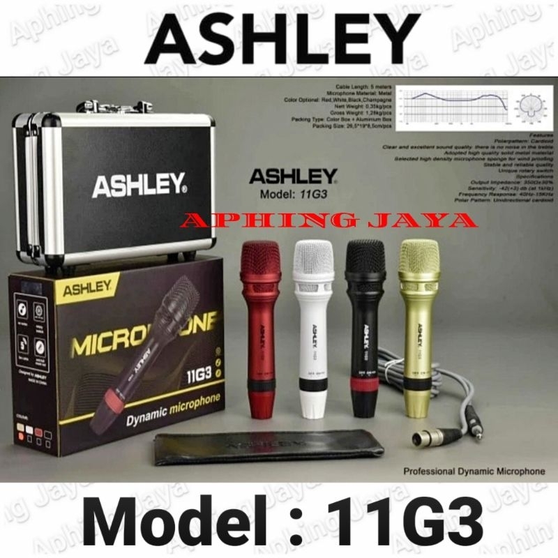 Mic Kabel Vokal ASHLEY 11G3 / mic ashley 11g3 Original Garansi Resmi