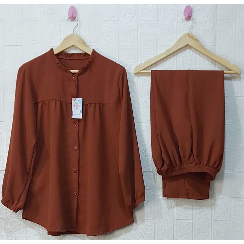 Original ONE SET RAYON CRINKLE AIRFLOW SETELAN  SETELAN RAYON CRINKLE AIRFLOW DRESS RAYON  SETELAN R