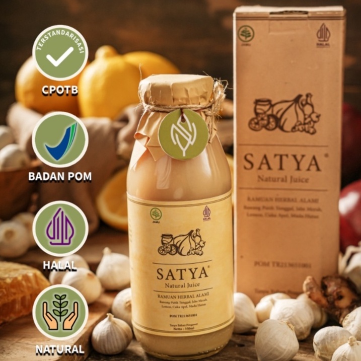 

1212 sale SATYA Jus Bawang Putih Tunggal Jahe Merah Lemon Madu Hutan Cuka Apel BAHAN ALAMI dengan BPOM