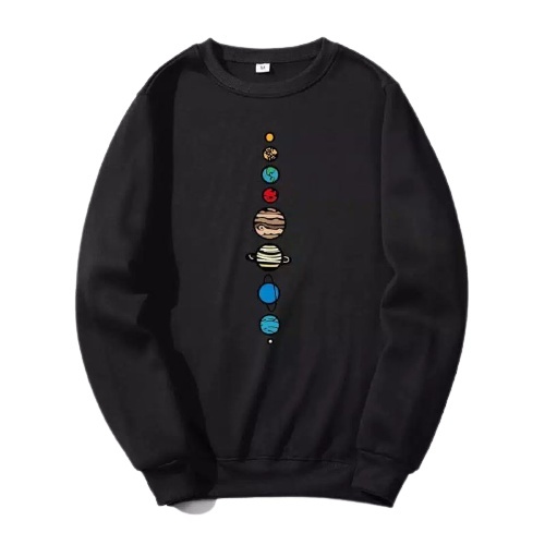 SWEATER NASA HNM HITAM PLANET GLOBE PREMIUM / CREWNECK PRIA MURAH TEBAL