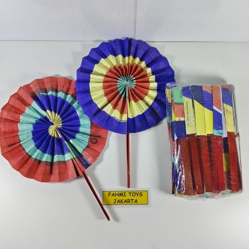 20 pcs kipas merah kipas kertas mainan tdadisonal