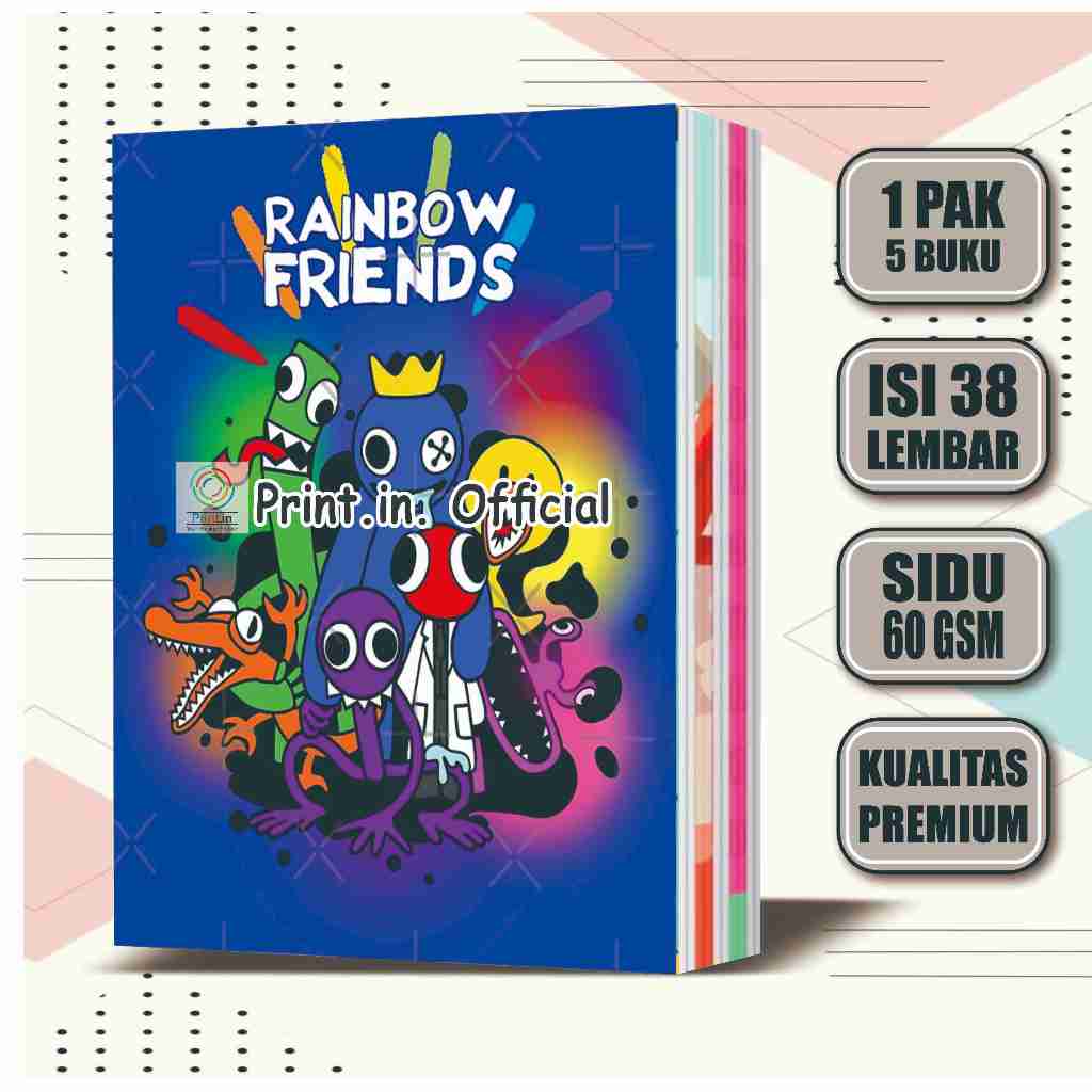 

Buku Tulis Custom Rainbow Friends 38 Lembar / Buku Tulis Sekolah