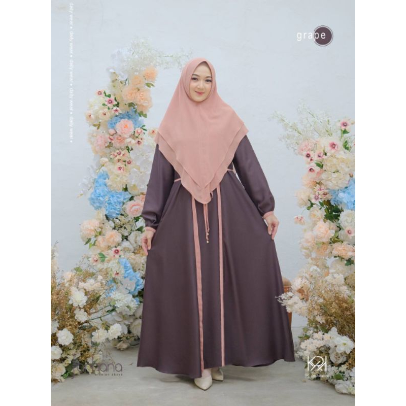 READY STOCK DRESS FARHANA (DRESS SET KHIMAR BY KYRA)