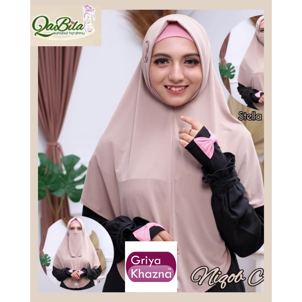 Qabila Kerudung Instan Jilbab Wanita Dewasa / Niqob Aliyah