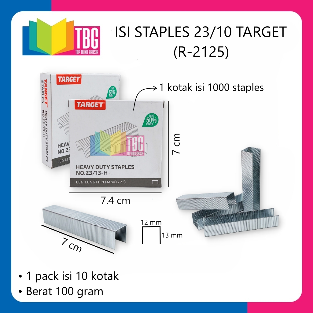 

1 KOTAK KECIL ISI STAPLES NO 23/13 TARGET/ REFILL STAPLER/ ISI STEPLES/ REFILL STAPLES (R-2125)