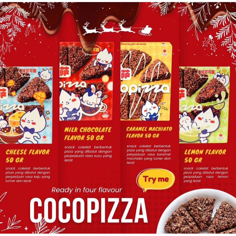 

Aologei coco pizza milk choco 50gr, coco pizza lemon, coco pizza caramel, coco pizza milk