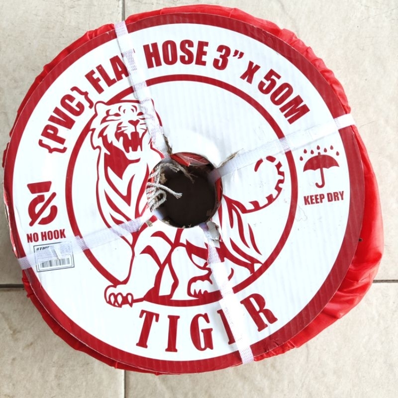 Slang Selang Karet Flat Sunny Hose Pengairan Irigasi Sawah 3" inch dim 3 Bar Tiger