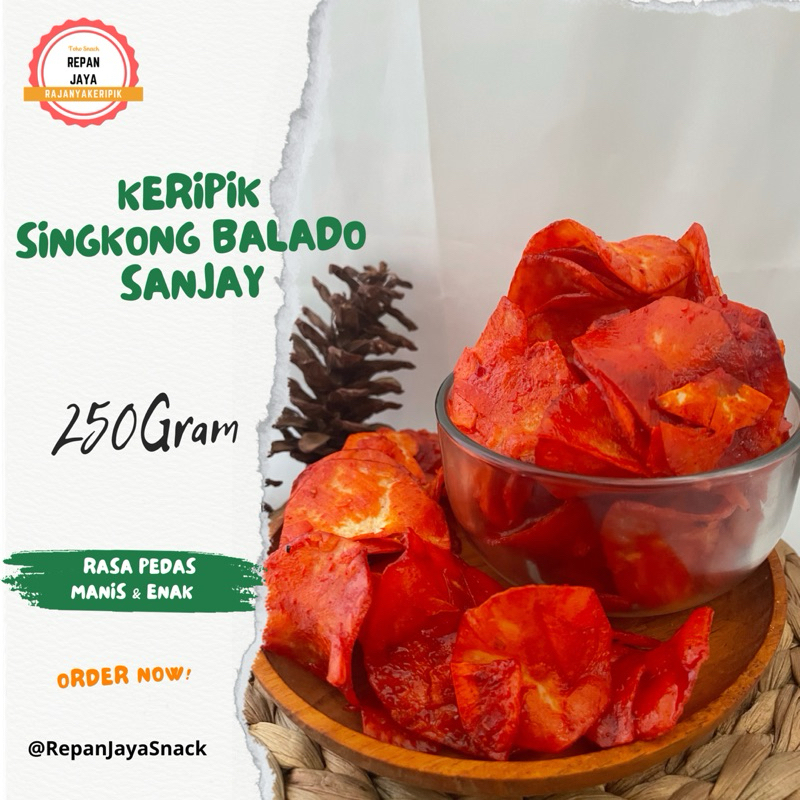 

Keripik Singkong Padang Pedas Manis / Kripik Sanjay 250 Gram