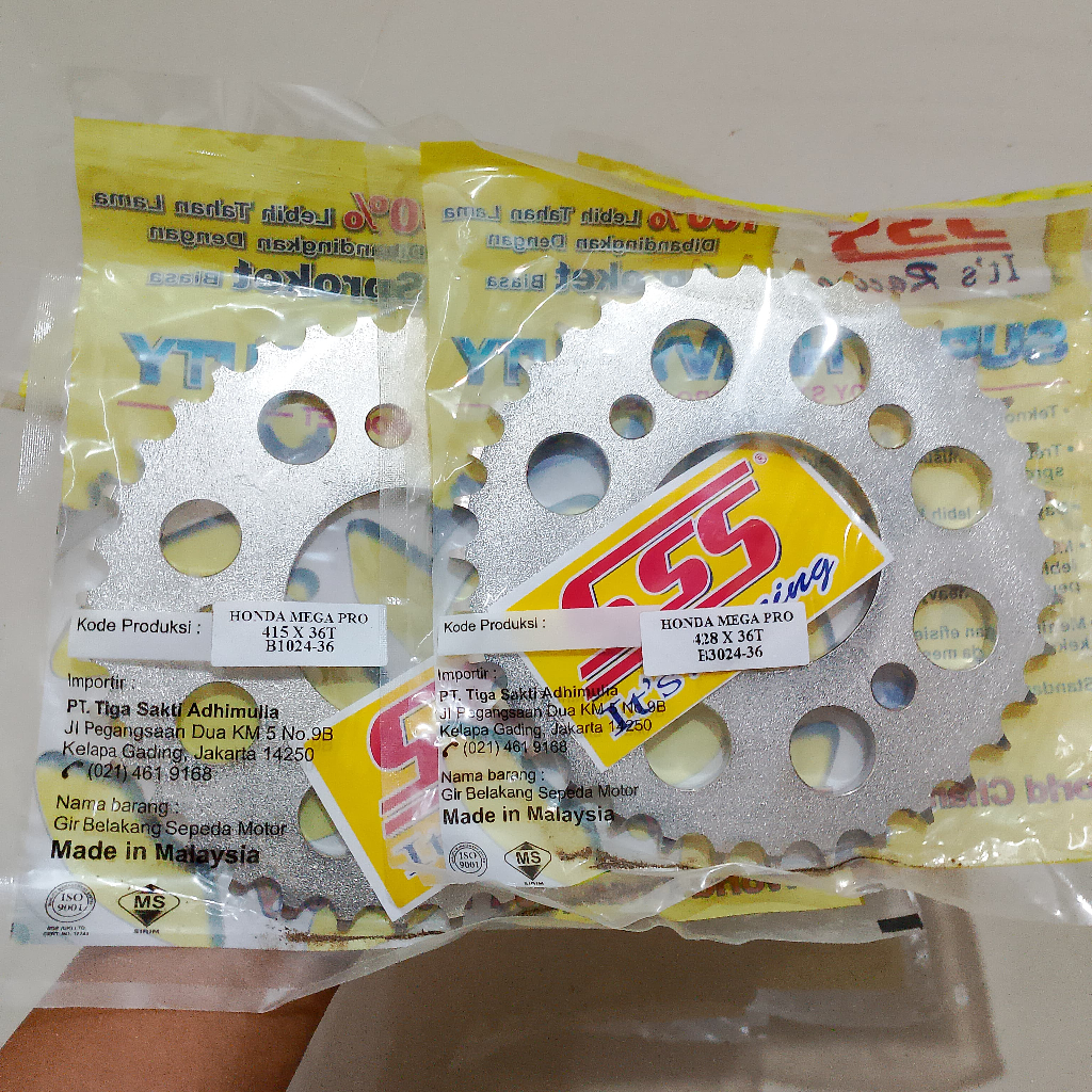 Gir gear belakang sss megapro tiger verza sonic cb 150 r 428-36/37/38