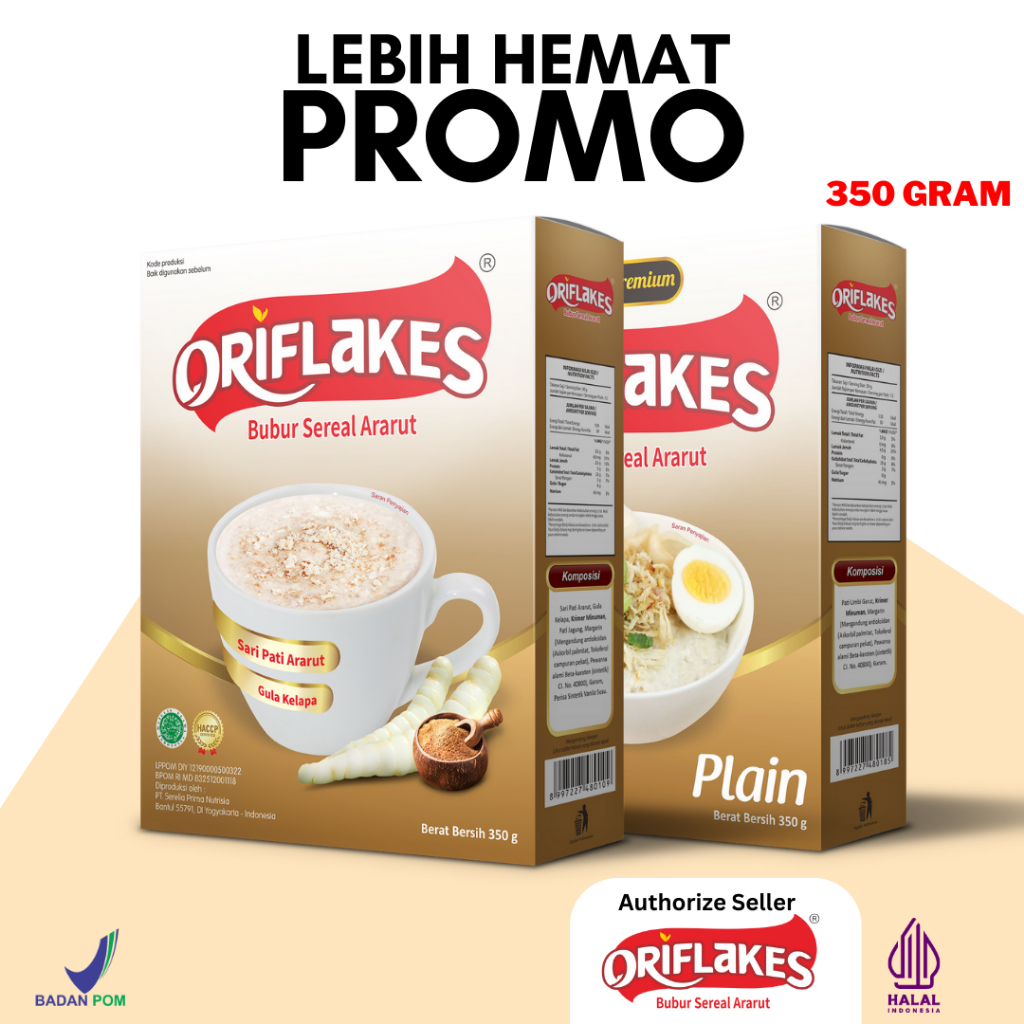 

Oriflakes Original Plain Sereal Umbi Garut dengan Susu Kambing Ettawa 350 GR