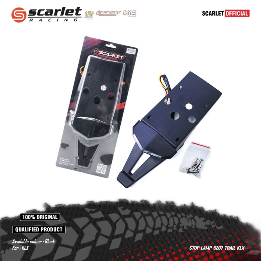 SAYAP BELAKANG SPAKBOR LAMPU STOP PELINDUNG BELAKANG KLX 5207 SCARLET RACING